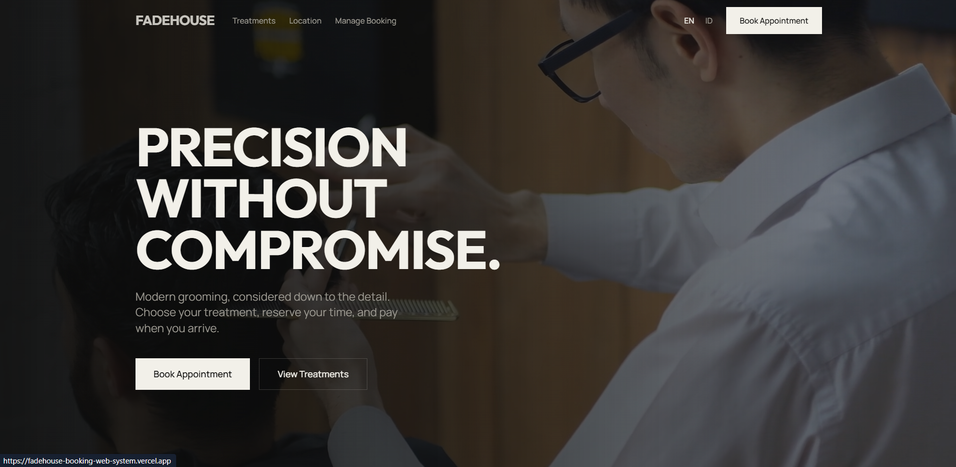 Fadehouse — Barber Booking Website preview